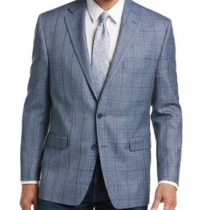 Lauren by Ralph Lauren Blue Plaid Classic Fit Sport Coat Size 46R